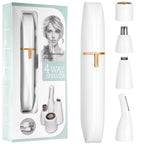 4-in-1 Electric Lady Shaver for Women | Rechargeable Cordless Hair Remover | Bikini Trimmer, Nose & Eyebrow Trimmer | For Face, Legs & Underarms